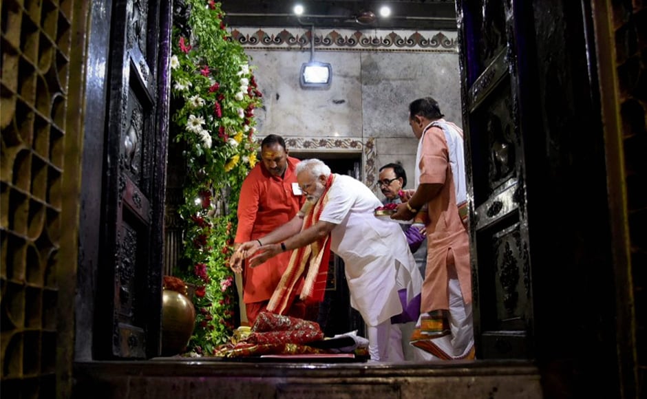 Modi also visited the Durga Mata Temple in Varanasi and offered special prayers on the second day of Navratri. PTI Modi also visited the Durga Mata Temple in Varanasi and offered special prayers on the second day of Navratri. PTI