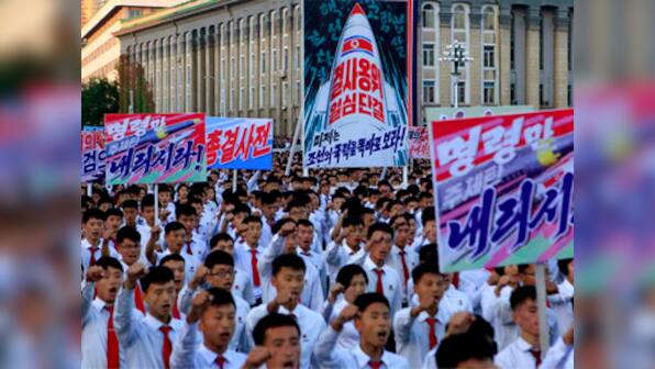 Thousands of Pyongyang residents gather in North Korea capital to laud Kim Jung-Un's remarks on Donald Trump