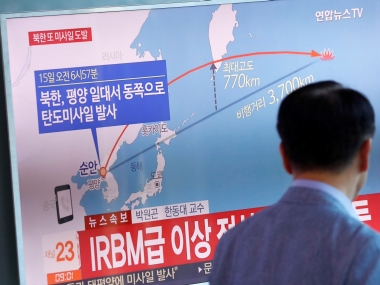 North Korea fires missile over Japan lands in Pacific Ocean: 2nd launch in a month comes after 'sink' threat North Korea fires missile over Japan lands in Pacific Ocean: 2nd launch in a month comes after 'sink' threat