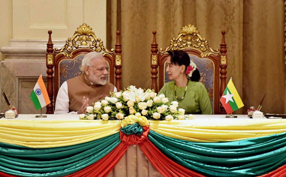 India and Myanmar are looking at strengthening existing cooperation in areas of security and counter-terrorism, trade and investment, infrastructure and energy, and culture, Modi had said ahead of his visit. PTI India and Myanmar are looking at strengthening existing cooperation in areas of security and counter-terrorism, trade and investment, infrastructure and energy, and culture, Modi had said ahead of his visit. PTI