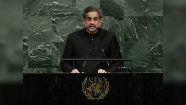 Pakistan's Shahid Khaqan Abbasi at UNGA says won't be scapegoat in Afghan war, expresses concern over US onus