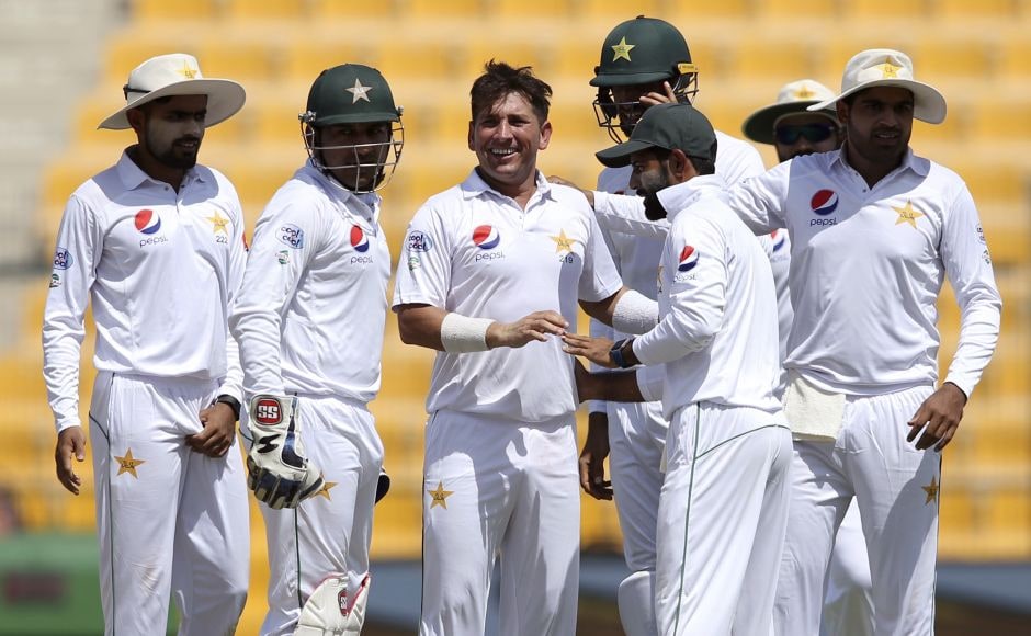 Pakistan legspinner Yasir Shah struck twice for Pakistan in the morning — Kusal Mendis was caught behind for 10 and Lahiru Thirimanne went leg before wicket for a duck. Shah finished on 2-59 off 34 overs. AP Pakistan legspinner Yasir Shah struck twice for Pakistan in the morning — Kusal Mendis was caught behind for 10 and Lahiru Thirimanne went leg before wicket for a duck. Shah finished on 2-59 off 34 overs. AP
