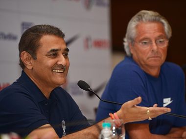 FIFA U-17 World Cup Local Organising Committee chairman Praful Patel addresses a press conference ahead of the tournament. Image courtesy: Twitter @IndianFootball