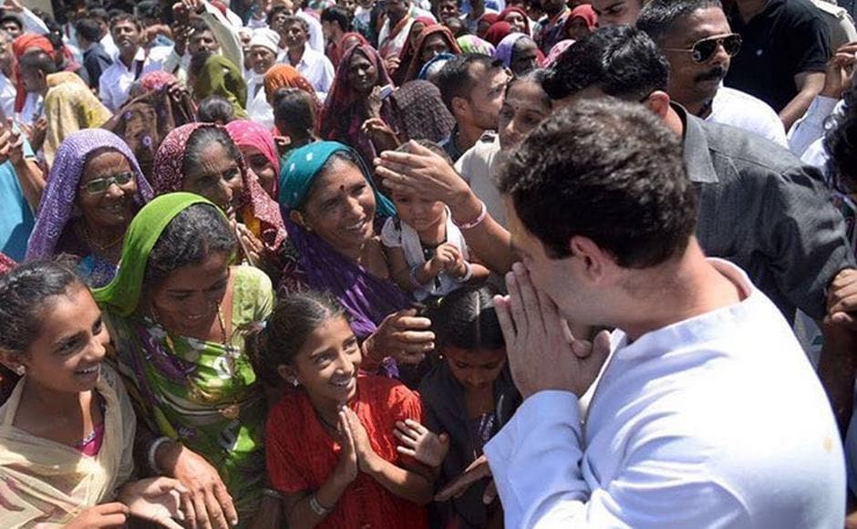 The 47-year-old Congress leader, who started the day by offering prayers at the famous Dwarkadhish Temple, interacted with people during a road show. Firstpost/ Darshan Desai The 47-year-old Congress leader, who started the day by offering prayers at the famous Dwarkadhish Temple, interacted with people during a road show. Firstpost/ Darshan Desai