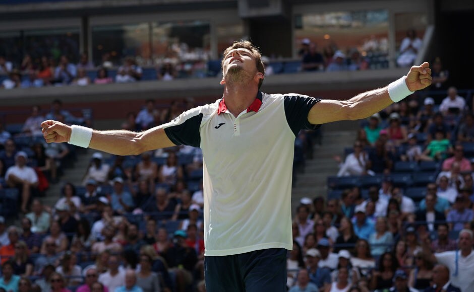 In the first men's quarter-final Spain's Pablo Carreno Busta celebrates after winning his match against Diego Schwartzman of Argentina 6-4, 6-4, 6-2. This victory puts Pablo Busta for the first time in a Grand Slam semi-final. Reuters In the first men's quarter-final Spain's Pablo Carreno Busta celebrates after winning his match against Diego Schwartzman of Argentina 6-4, 6-4, 6-2. This victory puts Pablo Busta for the first time in a Grand Slam semi-final. Reuters