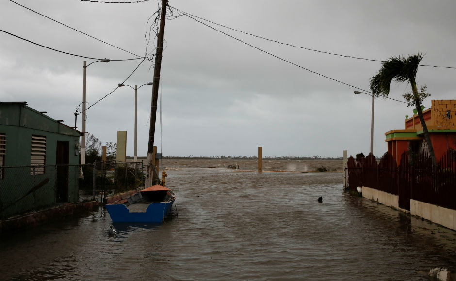 Emergency officials said that the hurricane destroyed power lines on the entire island of Puerto Rico. The US National Hurricane Center said Emergency officials said that the hurricane destroyed power lines on the entire island of Puerto Rico. The US National Hurricane Center said