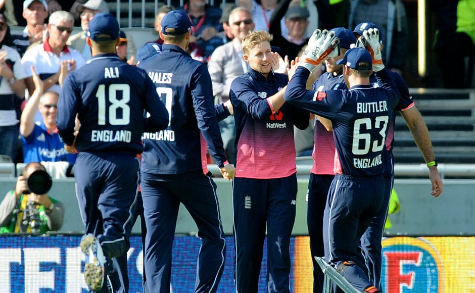 England's Joe Root, after having put down a sitter earlier, took a brilliant running catch at covers off Chris Woakes to see the back of explosive Chris Gayle. AP England's Joe Root, after having put down a sitter earlier, took a brilliant running catch at covers off Chris Woakes to see the back of explosive Chris Gayle. AP