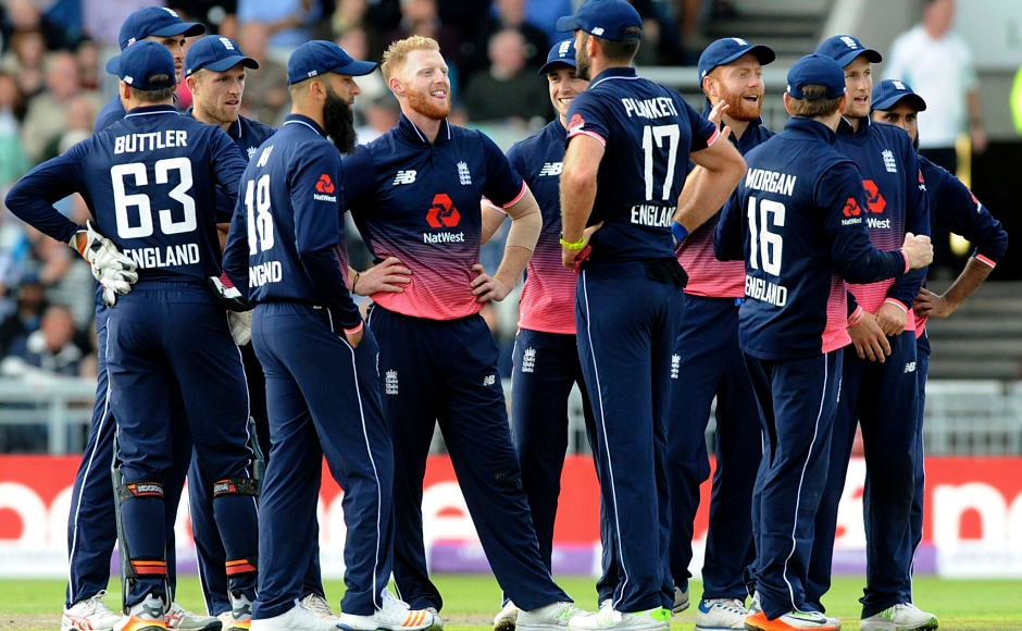 England's Ben Stokes reacts after a successful review for Windies Marlon Samuels wicket is confirmed on ground screen. AP England's Ben Stokes reacts after a successful review for Windies Marlon Samuels wicket is confirmed on ground screen. AP