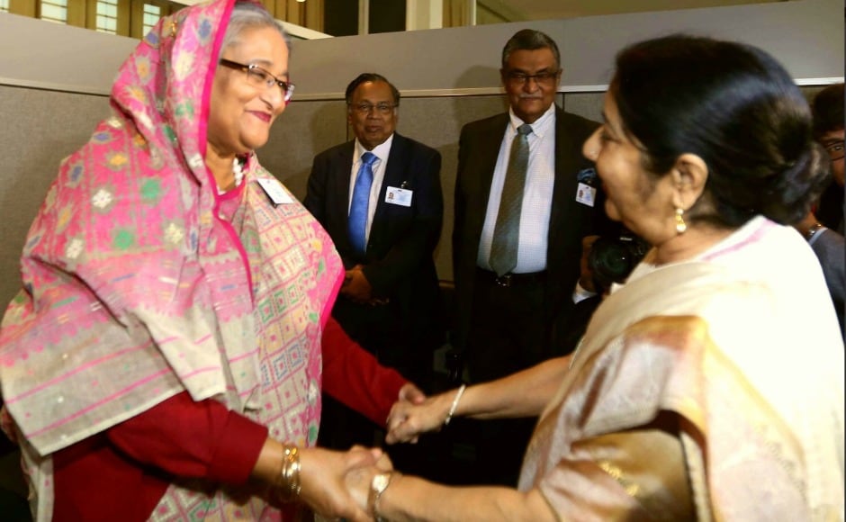 As the Rohingya refugee crisis continues in countries around Myanmar, Swaraj met Bangladesh prime minister Sheikh Hasina on Monday. Twitter@MEAIndia As the Rohingya refugee crisis continues in countries around Myanmar, Swaraj met Bangladesh prime minister Sheikh Hasina on Monday. Twitter@MEAIndia