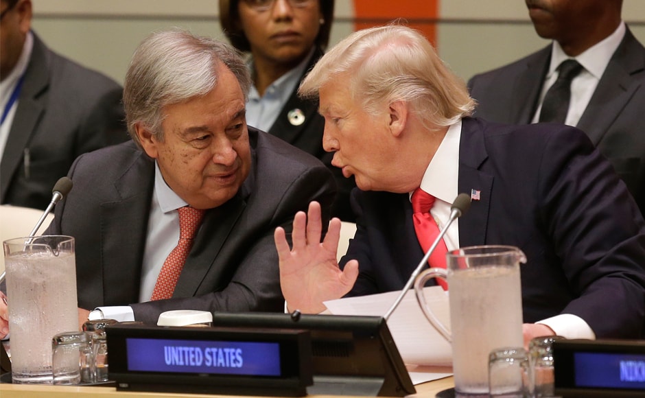 Donald Trump speaks to UN secretary-general Antonio Guterres. Guterres has called the North Korea crisis Donald Trump speaks to UN secretary-general Antonio Guterres. Guterres has called the North Korea crisis