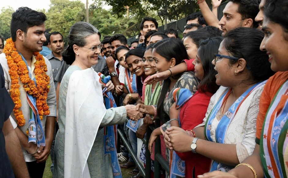After the results were declared Congress President Sonia Gandhi visited the campus with NSUI's winning candidates Rocky Tusseed (President) and Kunal Sehrawat (vice president) to thank the students for voting at the DUSU 2017 elections in New Delhi. PTI After the results were declared Congress President Sonia Gandhi visited the campus with NSUI's winning candidates Rocky Tusseed (President) and Kunal Sehrawat (vice president) to thank the students for voting at the DUSU 2017 elections in New Delhi. PTI