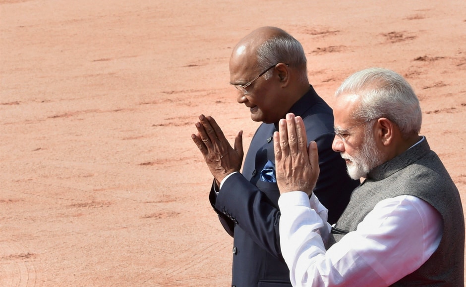 President Ram Nath Kovind with Prime Minister Narendra Modi during the welcome ceremony of President of Belarus AG Lukashenko at Rashtrapati Bhawan in New Delhi on Tuesday. PTI President Ram Nath Kovind with Prime Minister Narendra Modi during the welcome ceremony of President of Belarus AG Lukashenko at Rashtrapati Bhawan in New Delhi on Tuesday. PTI