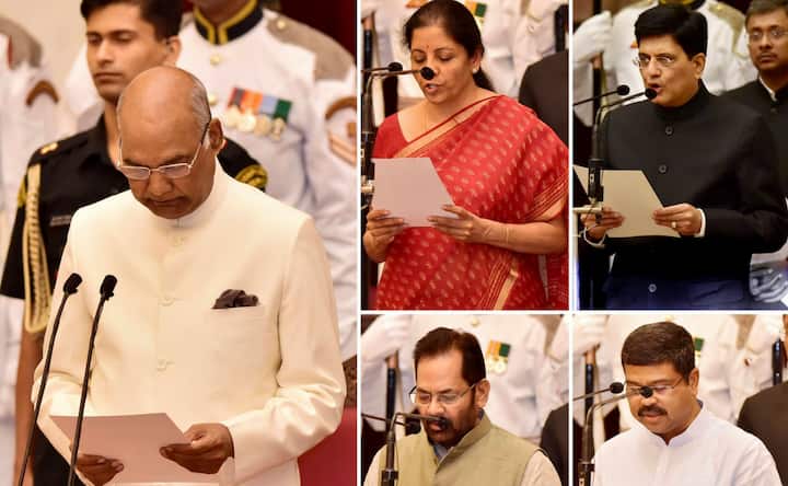 Cabinet reshuffle: Nirmala Sitharaman, Piyush Goyal and others sworn in at Rashtrapati Bhavan Cabinet reshuffle: Nirmala Sitharaman, Piyush Goyal and others sworn in at Rashtrapati Bhavan