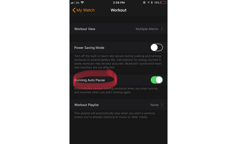 Workout App now lets you pause running workout