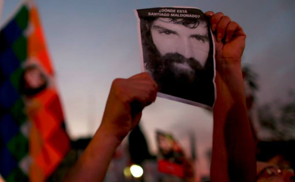 The march marked the one-month anniversary of Maldonado's disappearance. Since then, Diego Maradona and politicians from the Opposition have joined human rights activists in a social media campaign under the slogan: "Where is Santiago Maldonado?" AP