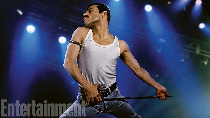 Rami Malek as Freddie Mercury in the film Bohemian Rhapsody. Image via Entertainment Weekly/Facebook
