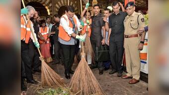 Devendra Fadnavis sweeps lane in Crawford Market, launches 15-day 'Swachhta hi Seva' campaign