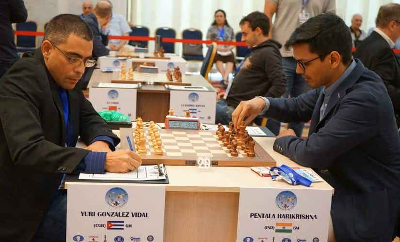 P Harikrishna’s (R) loss was one of the biggest upsets of the tournament. Will he be able to make a comeback? 