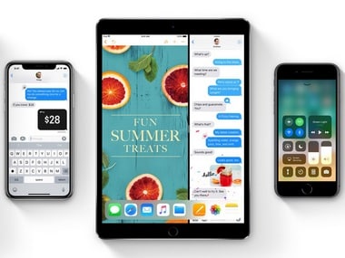 Apple's iOS 11 on an iPhone X, iPad Pro and an iPhone 8