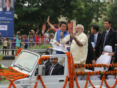 Shinzo Abe, Narendra Modi in Gujarat: PMs to lay bullet train foundation, hold India-Japan summit meet Shinzo Abe, Narendra Modi in Gujarat: PMs to lay bullet train foundation, hold India-Japan summit meet