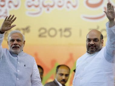 A file image of Prime Minister Narendra Modi with BJP chief Amit Shah. AFP