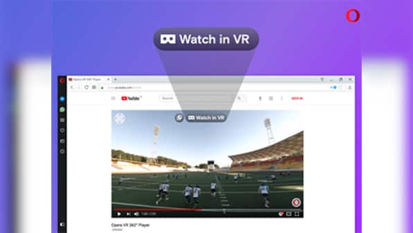 Opera Developer 49 supports viewing of videos in virtual reality headsets right from the browser