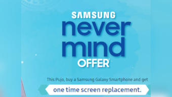Samsung's "never mind offer" allows users a one-time broken screen replacement after paying Rs 990