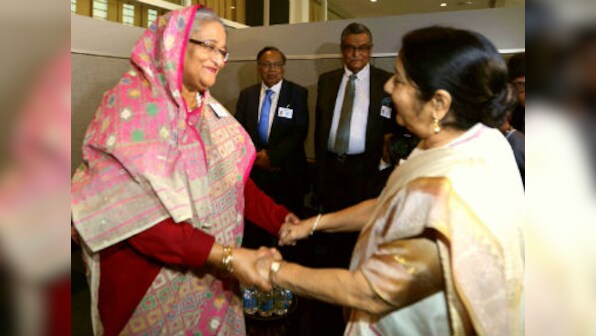 Sushma Swaraj arrives in Dhaka for bilateral meet; Rohingya crisis, Teesta River deal likely to be discussed