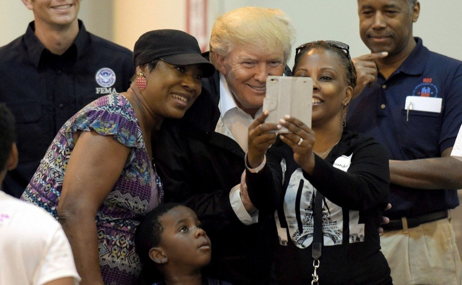 Donald And Melania Trump Meet Hurricane Harvey Victims In Houston