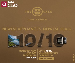 10/10 Sale: Tata CLiQ presents Festive Season with More Than 70% Off on Fashion and Electronics 10/10 Sale: Tata CLiQ presents Festive Season with More Than 70% Off on Fashion and Electronics