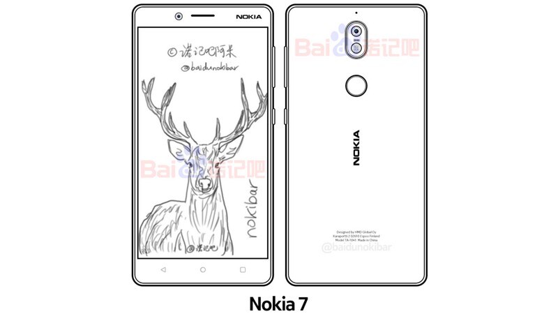 Nokia 7 rumoured sketch. Baidu