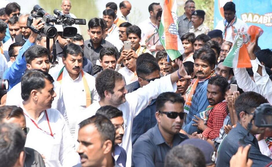 He also brought up the inflation issue, alleging that the Modi government failed to check the rise in fuel prices. "Ghar chalane ka kharch badha ya kam hua (Has your monthly budget increased or decreased)," Gandhi asked amid a cheering crowd. Image courtesy: Twitter @INCGujarat