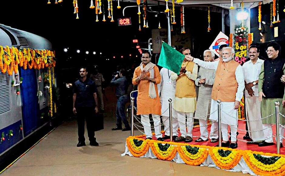 Later, Modi inaugurated the 110-kilometre Bidar-Kalaburgi railway track in the Hyderabad-Karnataka region. Modi with Railway Minister Piyush Goyal and other union ministers at the Bidar-Kalaburagi inauguration. PTI Later, Modi inaugurated the 110-kilometre Bidar-Kalaburgi railway track in the Hyderabad-Karnataka region. Modi with Railway Minister Piyush Goyal and other union ministers at the Bidar-Kalaburagi inauguration. PTI