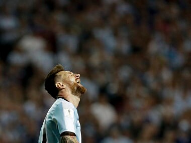 Argentina's Lionel Messi screams in disbelief after playing Peru to a 0-0 draw in a World Cup qualifying soccer match, at La Bombonera stadium in Buenos Aires, Argentina, Thursday, Oct. 5, 2017. The draw leaves Argentina almost out of the upcoming World Cup in Russia. (AP Photo/Natacha Pisarenko)