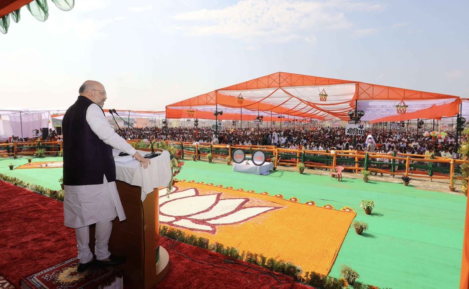 BJP president Amit Shah during his rally hit back at Congress vice- president Rahul Gandhi for questioning what his party had done during its rule, saying it has BJP president Amit Shah during his rally hit back at Congress vice- president Rahul Gandhi for questioning what his party had done during its rule, saying it has
