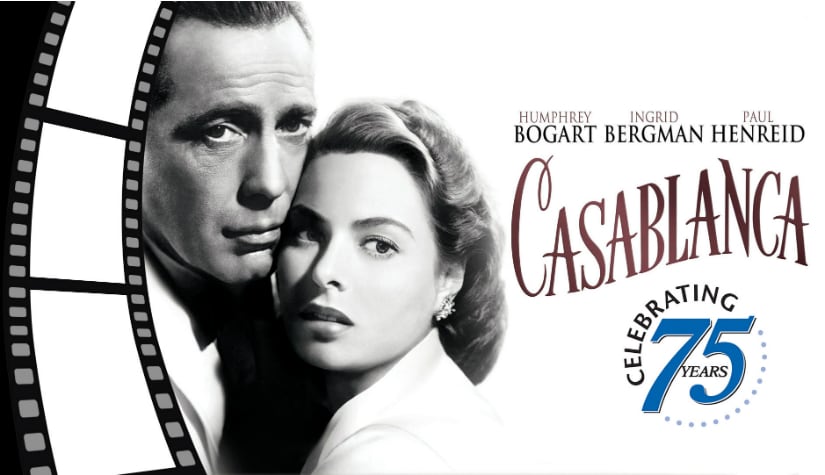 Here's looking at you for 75 glorious years, kid! Casablanca released on 26 November, 1942.