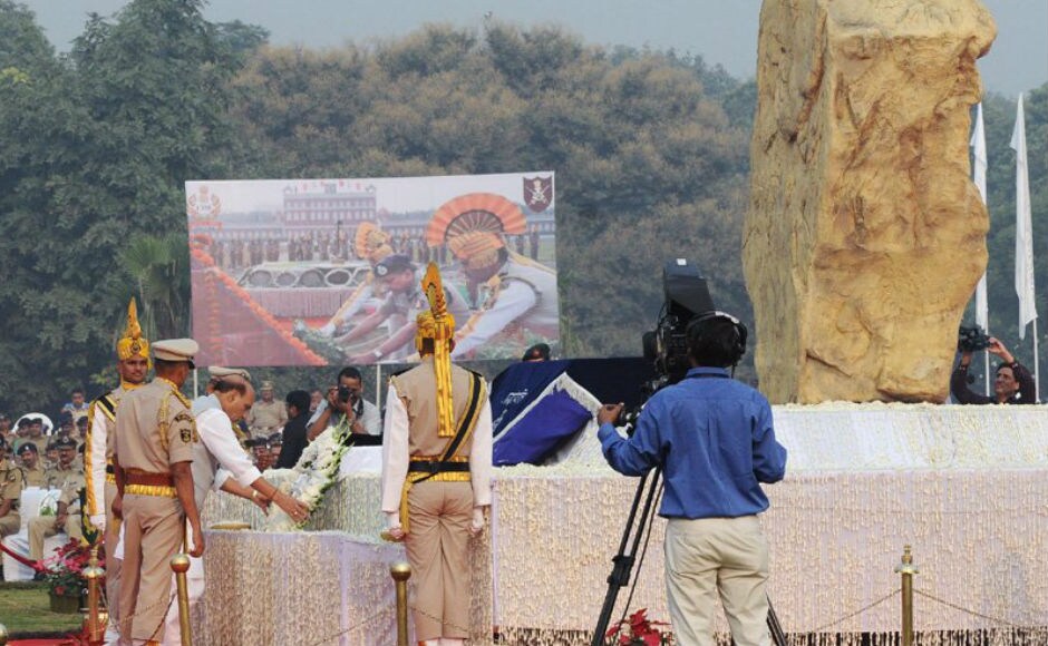 Home Minister Rajnath Singh on Saturday paid homage to the police personnel, who got killed while performing various duties across the country from September 2016 to August 2017, on Police Commemoration Day. Twitter/@PIB_India Home Minister Rajnath Singh on Saturday paid homage to the police personnel, who got killed while performing various duties across the country from September 2016 to August 2017, on Police Commemoration Day. Twitter/@PIB_India