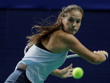 Daria Kasatkina in action against Irina-Camelia Begu at the Kremlin Cup. Reuters