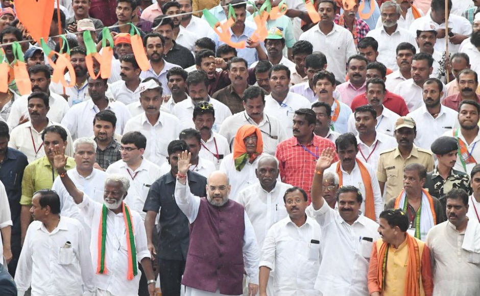 Fourteen days after he flagged off the Jan Raksha Yatra from Chief Minister Pinarayi Vijayan’s home district Kannur, BJP president Amit Shah on Tuesday concluded the protest march against “Communist violence” in the state capital Thiruvananthapuram. Twitter/@AmitShah Fourteen days after he flagged off the Jan Raksha Yatra from Chief Minister Pinarayi Vijayan’s home district Kannur, BJP president Amit Shah on Tuesday concluded the protest march against “Communist violence” in the state capital Thiruvananthapuram. Twitter/@AmitShah