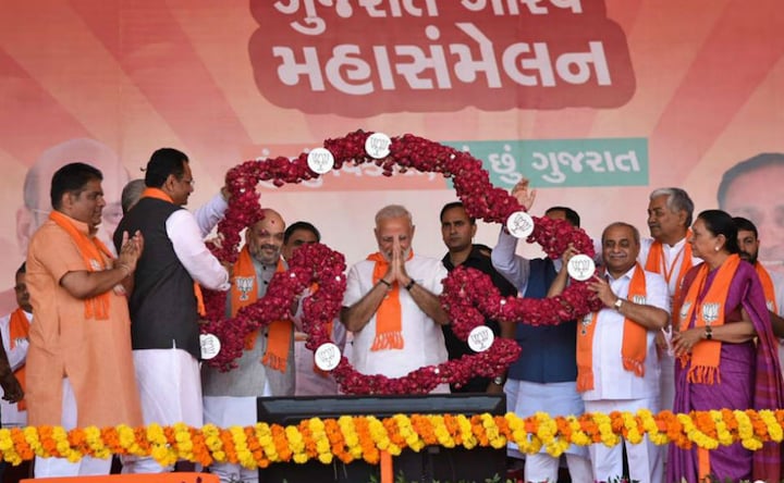 Narendra Modi in Gandhinagar: PM addresses Gujarat Gaurav Mahasammelan, attacks Congress' 'negative politics'