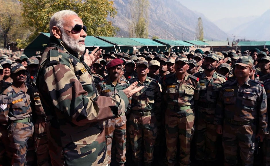 Modi said he gets new energy when he spends time among the jawans and soldiers of the armed forces and appreciated their penance and sacrifice, amid harsh conditions. Twitter @narendramodi Modi said he gets new energy when he spends time among the jawans and soldiers of the armed forces and appreciated their penance and sacrifice, amid harsh conditions. Twitter @narendramodi