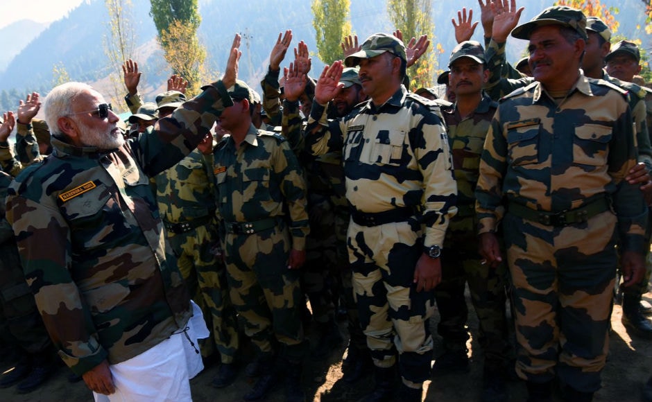 Modi said the Centre is committed to the welfare and the betterment of the Armed Forces, in every way possible. In this regard, he mentioned the implementation of One Rank, One Pension, which had been pending for decades. Twitter @PMOIndia Modi said the Centre is committed to the welfare and the betterment of the Armed Forces, in every way possible. In this regard, he mentioned the implementation of One Rank, One Pension, which had been pending for decades. Twitter @PMOIndia