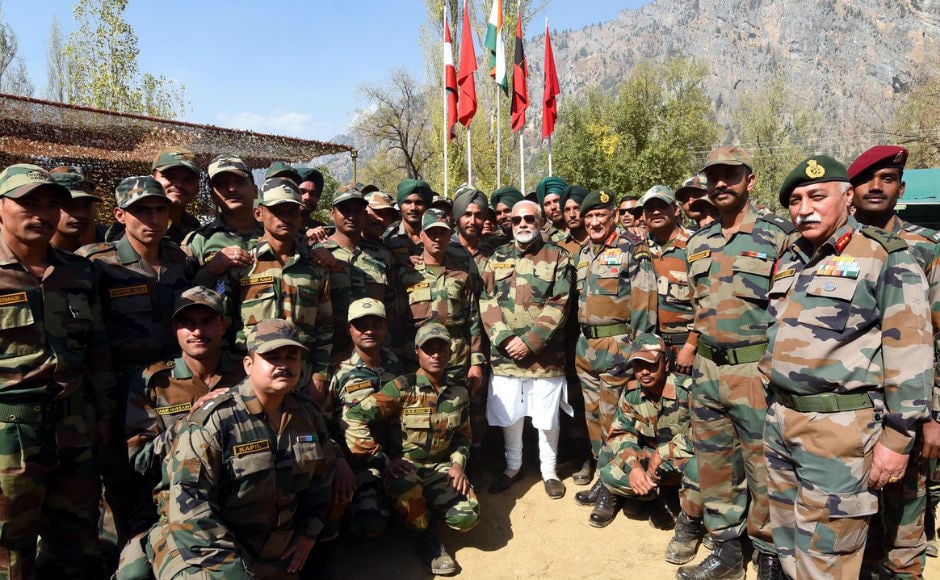 This is the fourth successive Diwali that the prime minister has celebrated with jawans on the border. Chief of the Army Staff General BS Rawat and other senior army officers were present on the occasion. Twitter @narendramodi This is the fourth successive Diwali that the prime minister has celebrated with jawans on the border. Chief of the Army Staff General BS Rawat and other senior army officers were present on the occasion. Twitter @narendramodi
