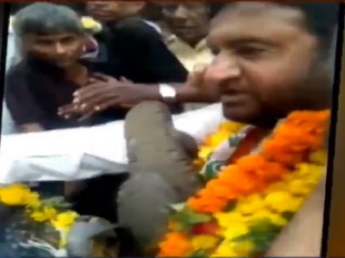 Congress MLA Gyasuddin Shaikh garlanded with shoes in Ahmedabad, but says he bears no grudge Congress MLA Gyasuddin Shaikh garlanded with shoes in Ahmedabad, but says he bears no grudge