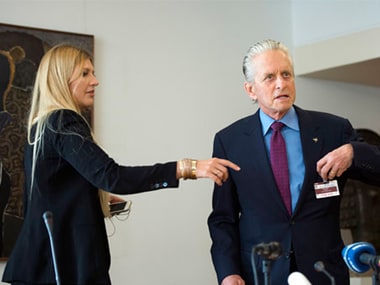 File image of ICAN executive director Beatrice Fihn (left) with Michael Douglas. AP