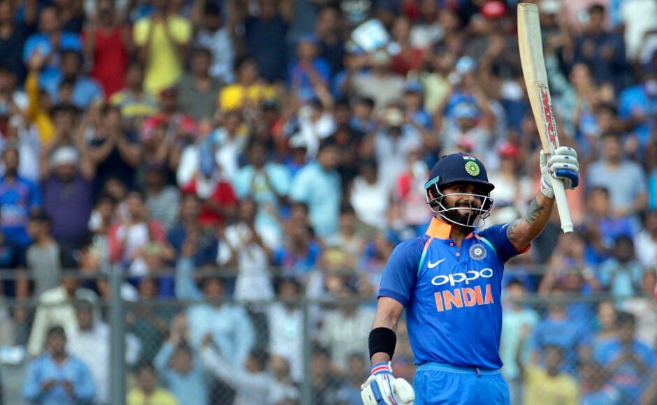 Before New Zealand's chase Kohli smashed a terrific ton to propel India to a competitive 280. While notching his 31st century surpassed Rickey Ponting's tally of 30 hundreds leaving him behind his idol, Sachin Tendulkar's record of 49 tons. AP Before New Zealand's chase Kohli smashed a terrific ton to propel India to a competitive 280. While notching his 31st century surpassed Rickey Ponting's tally of 30 hundreds leaving him behind his idol, Sachin Tendulkar's record of 49 tons. AP