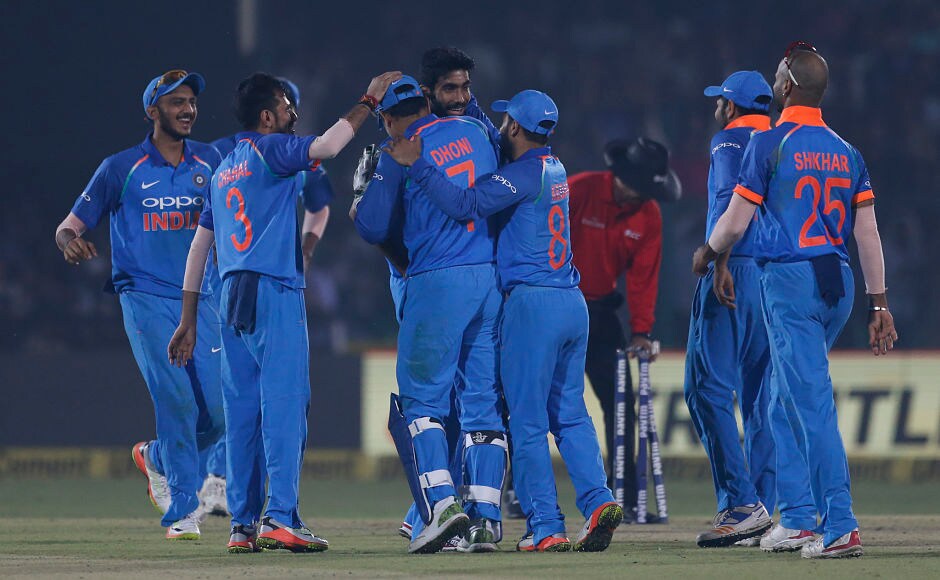 Jasprit Bumrah's accurate death-bowling helped India close out the game, but the turning point of the match was when his direct-hit dismissed Tom Latham in the 48th over. AP Jasprit Bumrah's accurate death-bowling helped India close out the game, but the turning point of the match was when his direct-hit dismissed Tom Latham in the 48th over. AP