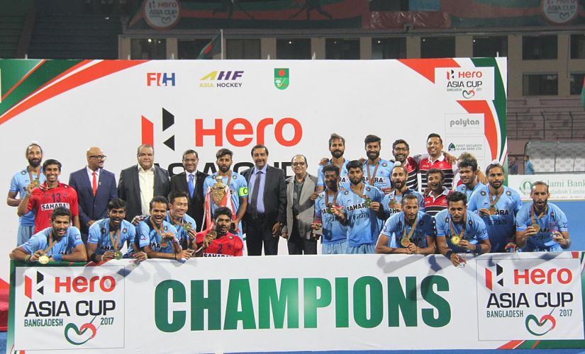 The Indian Hockey team defeated Malaysia 2-1 to clinch their third Asia Cup title. Image courtesy: Twitter @asia_hockey