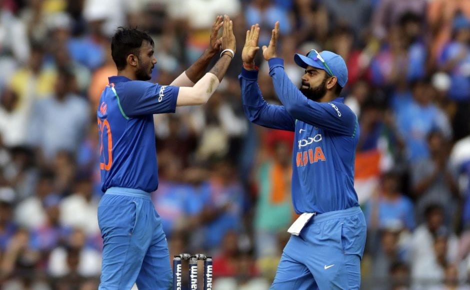 Axar Patel (L) took three wickets as the visitors struggled on a slow wicket and were reduced to 118-4. AP Axar Patel (L) took three wickets as the visitors struggled on a slow wicket and were reduced to 118-4. AP
