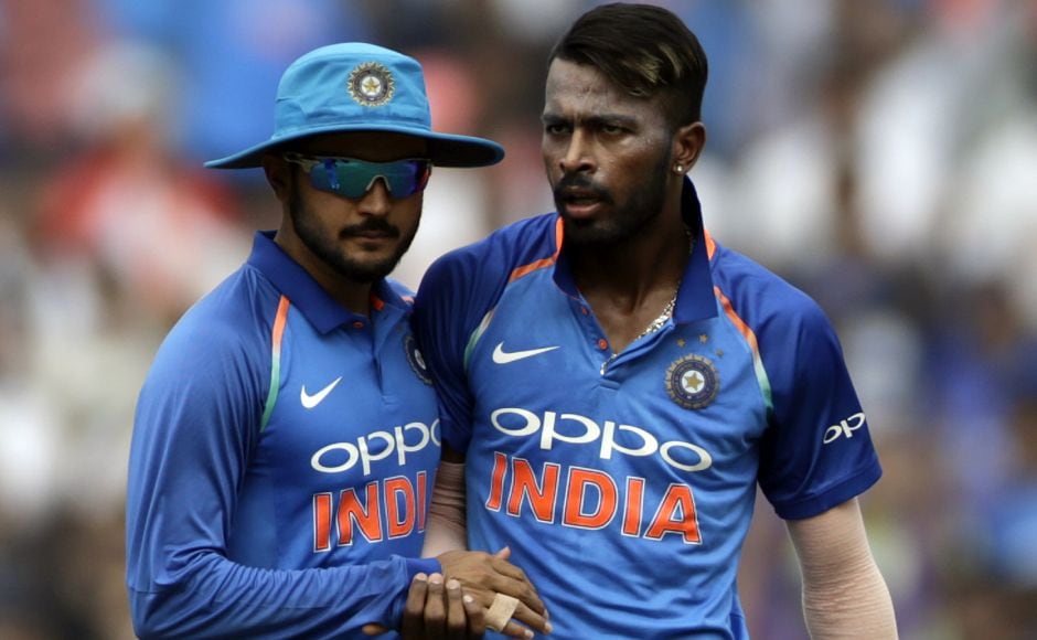 Finch couldn't go on as Hardik Pandya (in picture) broke the partnership in the 12th over. Jasprit Bumrah made a catch at mid off look very easy to hold on as Finch had to walk back. AP Finch couldn't go on as Hardik Pandya (in picture) broke the partnership in the 12th over. Jasprit Bumrah made a catch at mid off look very easy to hold on as Finch had to walk back. AP